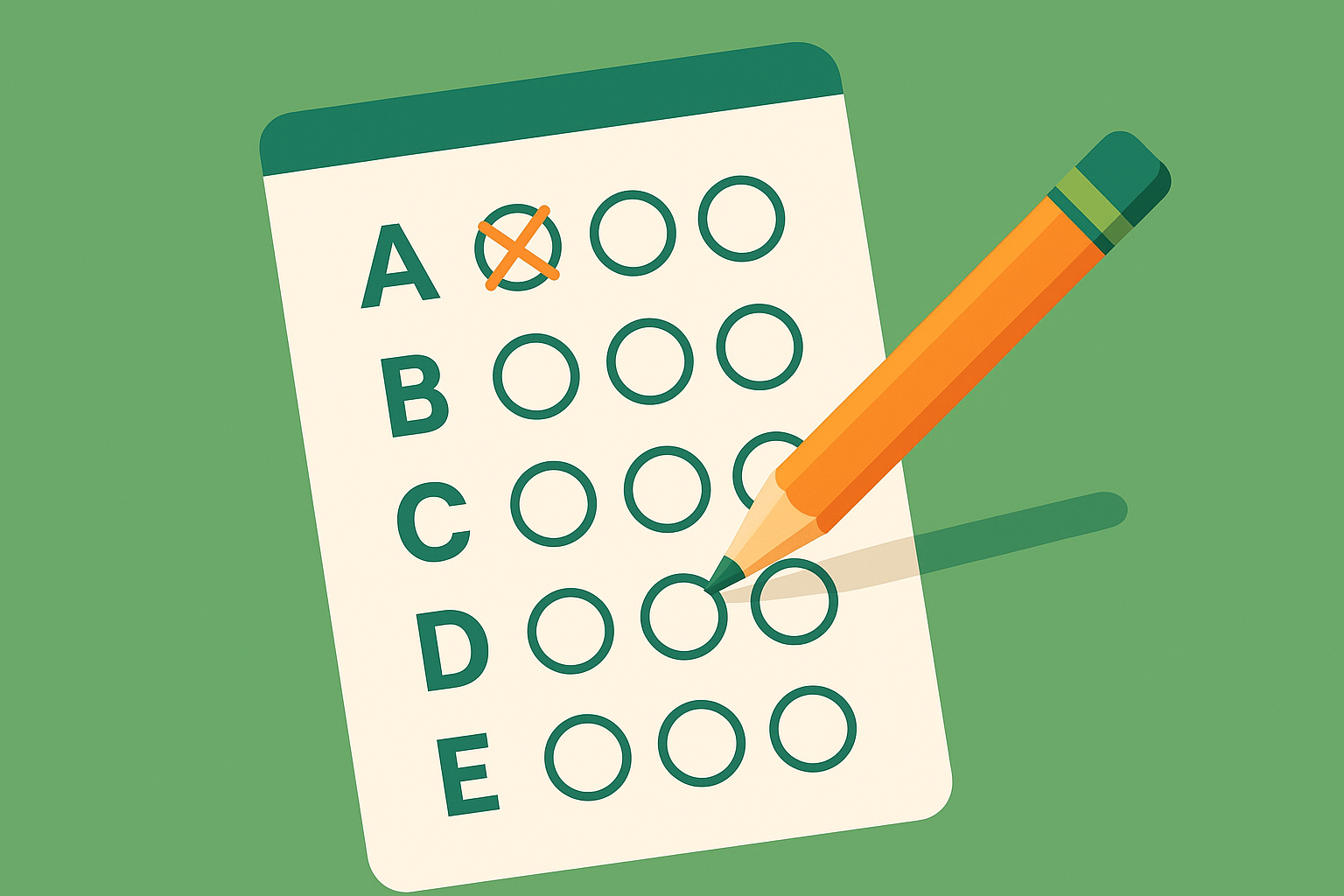 Meerkeuzevragen met potlood